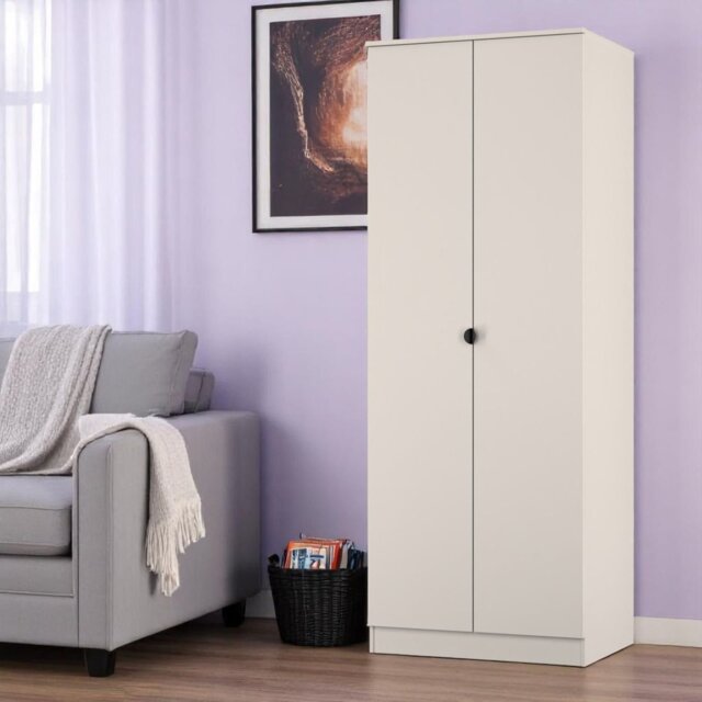 Livara Ready Assembled Canmore 2 Door Wardrobe - Beige - image 1