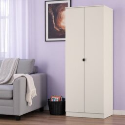 Livara Ready Assembled Canmore 2 Door Wardrobe - Beige - thumbnail 1