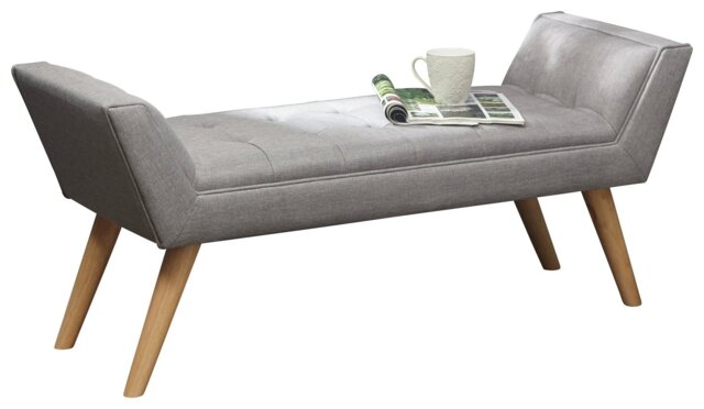 GFW Milan Fabric Upholstered Bench - Grey - image 1