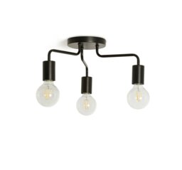 Argos Home Rayner 3 Light Flush Ceiling Light - Black - thumbnail 2