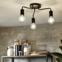 Argos Home Rayner 3 Light Flush Ceiling Light - Black - thumbnail 1