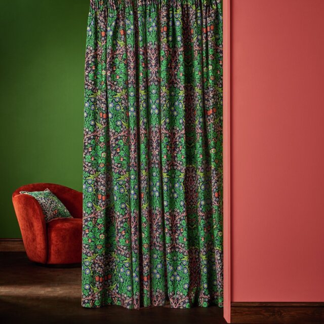 Habitat x Morris & Co. Blackthorn Curtains Green - 168x229cm - image 1