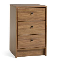 Argos Home Malibu 3 Drawer Bedside Table - Walnut - thumbnail 2