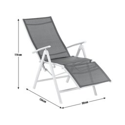 Argos Home Malibu Folding Recliner Garden Chair - Black - thumbnail 2