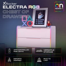 X Rocker Electra 3 Drawer Chest with App Control LED - White - thumbnail 2