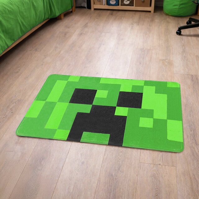 Minecraft Creeper Green Rug - 65x100cm - image 1