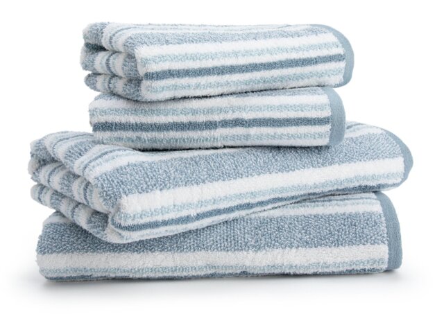 Habitat Coastal Stripe 4 Piece Towel Bale - Blue & White - image 1