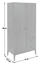 Habitat Loxley 2 Door 2 Drawer Wardrobe - Walnut - thumbnail 2