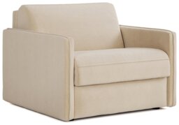 Jay-Be Slim Fabric Cuddle Chair Sofa Bed - Cream - thumbnail 1