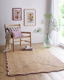 Origin Jute Scalloped Edge Lilac Short Pile Rug - 160x230cm - thumbnail 1