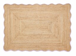 Origin Jute Scalloped Edge Lilac Short Pile Rug - 160x230cm - thumbnail 2