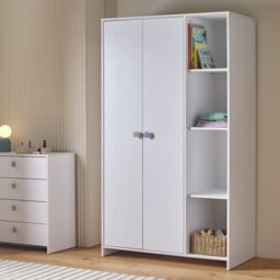Argos Home Juno 2 Door Open Shelf Wardrobe - White - thumbnail 1