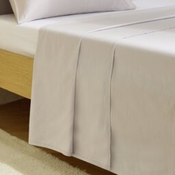 Habitat Cool Cotton Lyocell Grey Flat Sheet - Superking - thumbnail 1