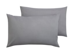 Home Essentials Soft Touch Pillowcase Pair - Grey - thumbnail 2