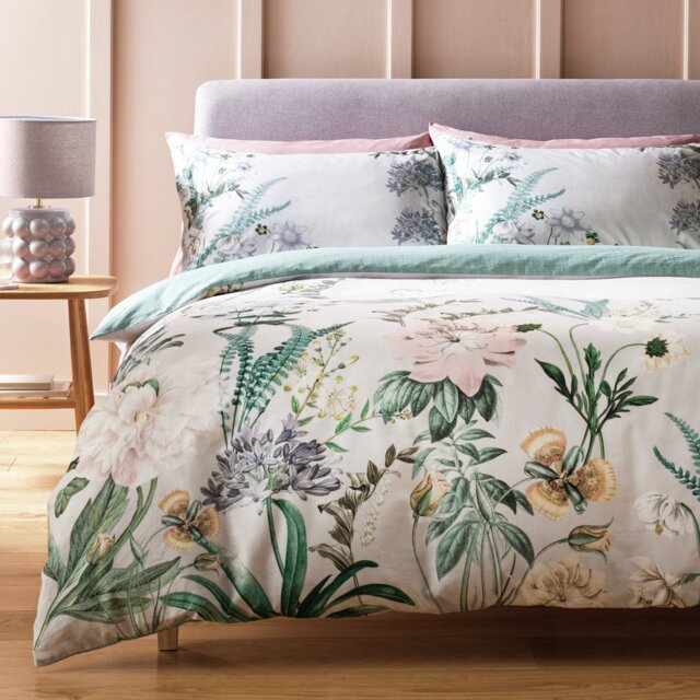 Argos Home Cotton Botanical Floral White Bedding Set- Single - image 1