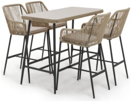Habitat Malta 4 Seater Rattan Effect Garden Bar Set -Natural - thumbnail 1