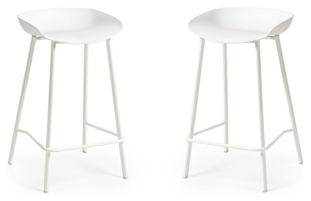 Julian Bowen Renzo Pair of Metal Bar Stools - White - image 1