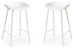 Julian Bowen Renzo Pair of Metal Bar Stools - White - thumbnail 1