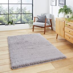Think Rugs Super Teddy Grey Shaggy Rug - 80x150cm - thumbnail 1