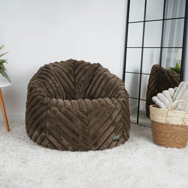 rucomfy Faux Fur Bean Bag - Coffee - image 1