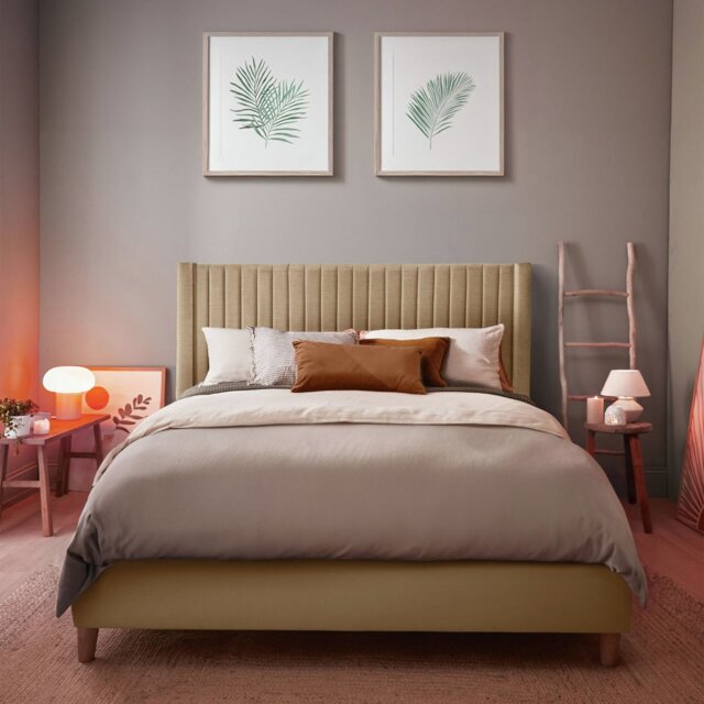 Silentnight Slumber Fabric Kingsize Headboard - Sandstone - image 1