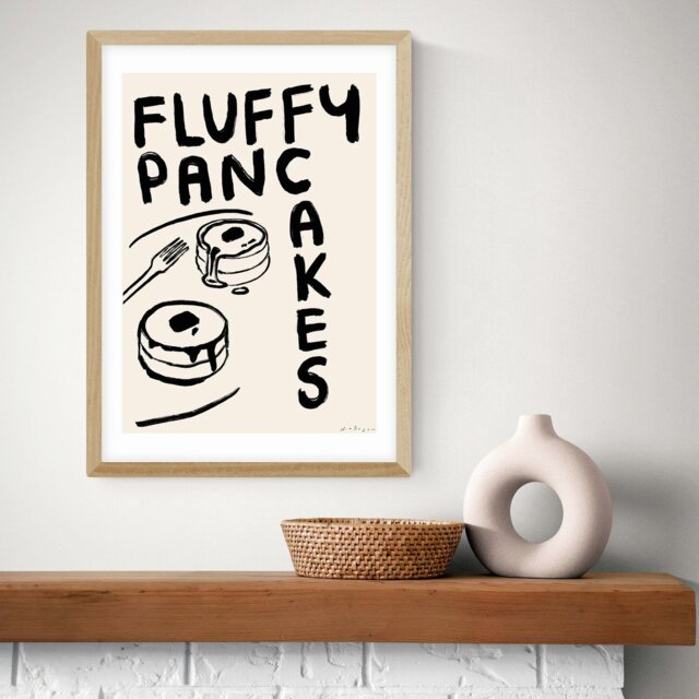 East End Prints Fluffy Pancakes Oak Frame Art Print - A3 - image 1