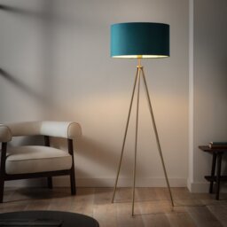 Habitat Teal Velvet Easy Fit Lampshade - 49cm - thumbnail 1