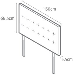 Silentnight Hayez Woven Kingsize Headboard - Sandstone - thumbnail 2