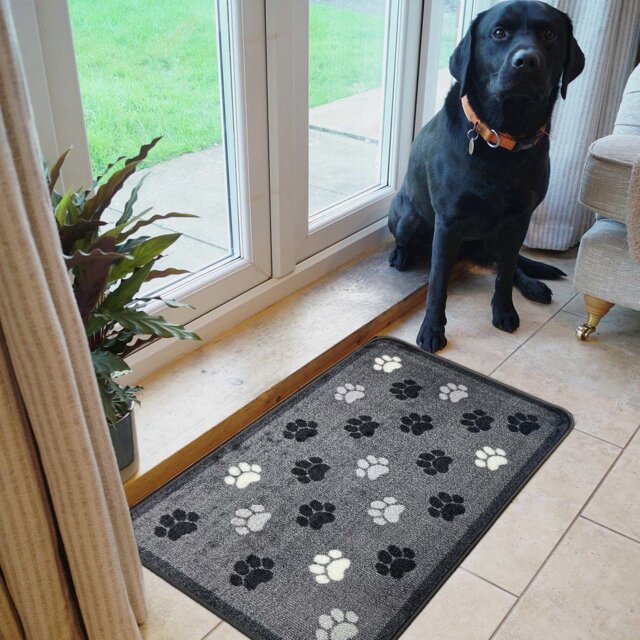 Mighty Mats Supersoft Washable Paw Print Doormat - 50x75cm - image 1