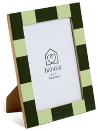 """Habitat Checkered Green Mango Wood Frame - 5x7""""""" - thumbnail 2
