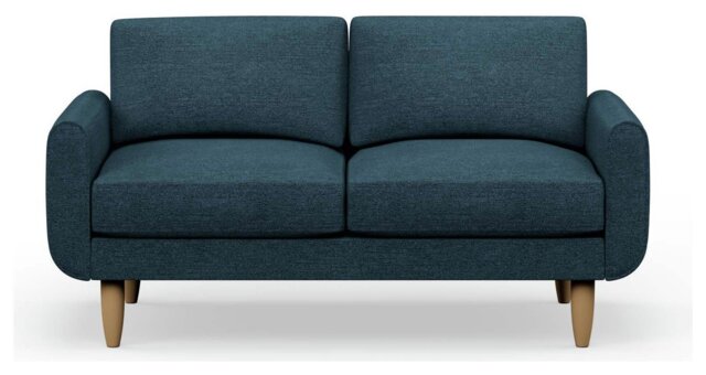 Hutch Fabric Round Arm 2 Seater Sofa - Aegean Blue - image 1