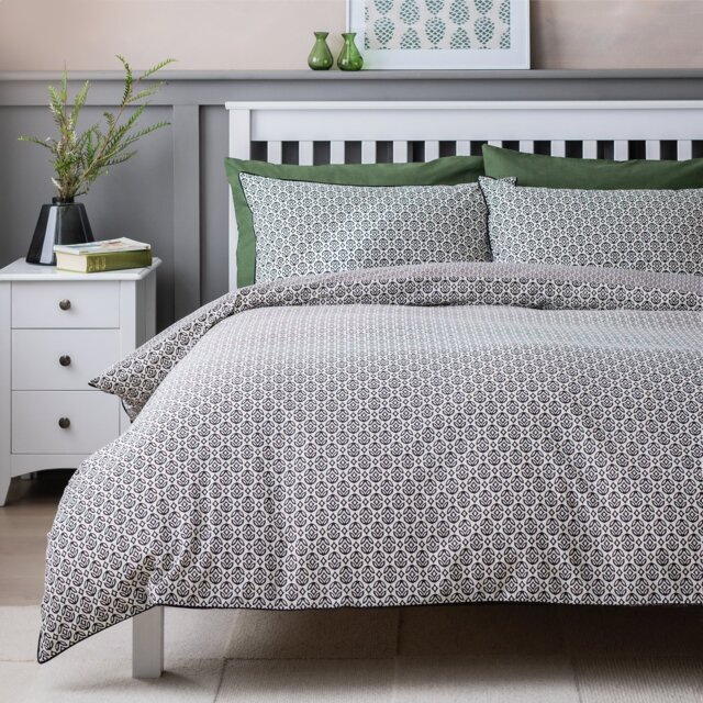Habitat Woodblock Geo Print Bedding Set - Double - image 1