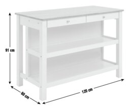 Argos Home Chicago Solid Wood 2 Seater Bar Island - Grey - thumbnail 2