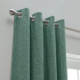 Habitat Thermal Blackout Linen Look Eyelet Curtains - Forest Green - 117x137cm