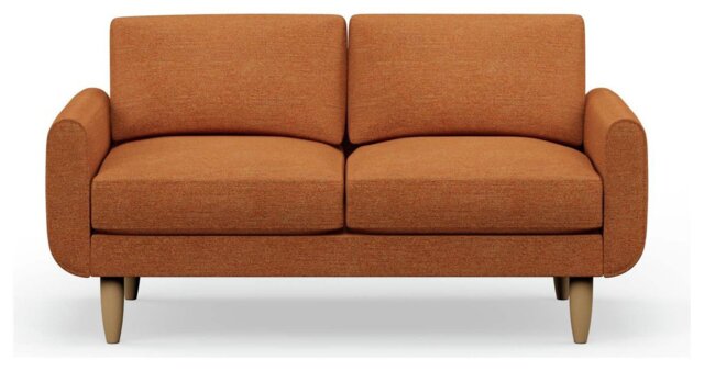 Hutch Fabric Round Arm 2 Seater Sofa - Rust - image 1