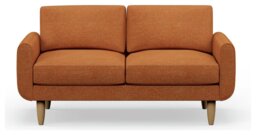 Hutch Fabric Round Arm 2 Seater Sofa - Rust - thumbnail 1