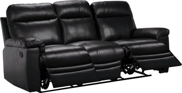 Argos Home New Paolo 3 Seater Manual Recliner Sofa - Black - image 1