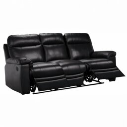Argos Home New Paolo 3 Seater Manual Recliner Sofa - Black - thumbnail 1