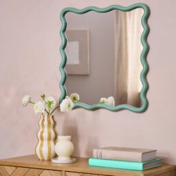 Habitat Green Wavy Wall Mirror - 60x57cm - thumbnail 1