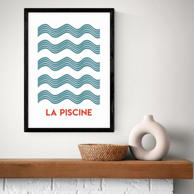 East End Prints La Piscine Black Frame Art Print - A2 - image 1