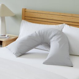 Habitat Cotton Rich 180 TC V Shape Pillowcase Pair-Dove Grey - thumbnail 1