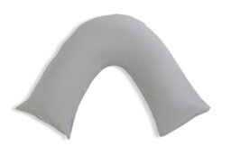 Habitat Cotton Rich 180 TC V Shape Pillowcase Pair-Dove Grey - thumbnail 2