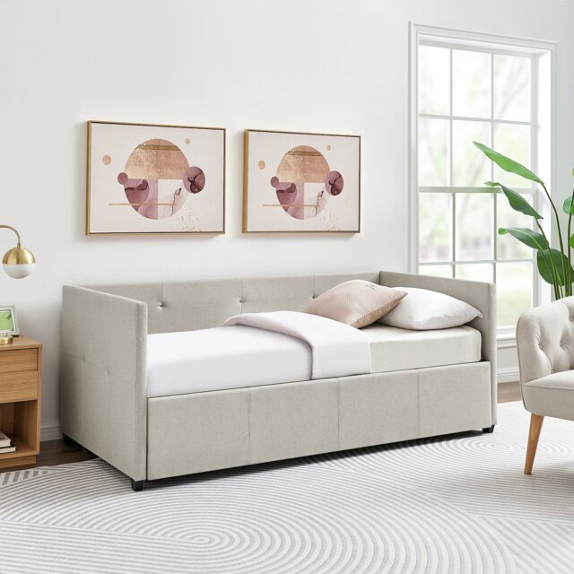 Argos Home Tamara Trundle Day Bed - Natural - image 1