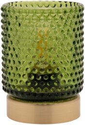Hestia Metal LED Cordless Portable Table Lamp - Gold & Green - thumbnail 2