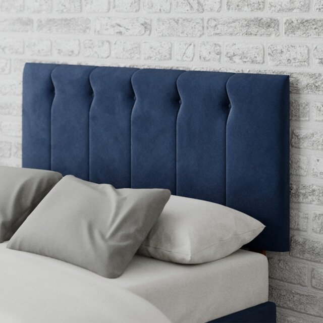 Aspire Hepburn Velvet Double Headboard - Navy - image 1