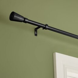 Argos Home Extendable Metal Trumpet Matte Black Curtain Pole - 165 - 300cm