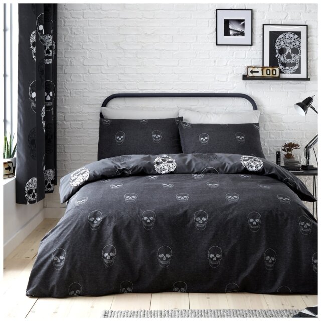 Catherine Lansfield Skulls Kids Bedding Set - Double - image 1