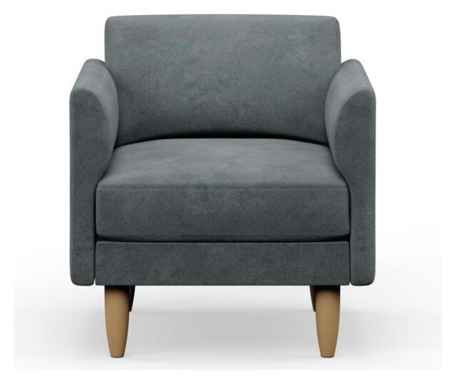Hutch Velvet Curve Arm Armchair - Slate Grey - image 1
