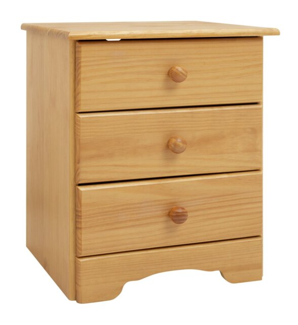 Argos Home Nordic 3 Drawer Bedside Table - Pine - image 1
