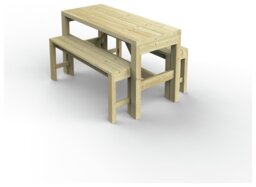 Forest Garden 6 Seater Wooden Garden Bench Sets - Natural - thumbnail 2